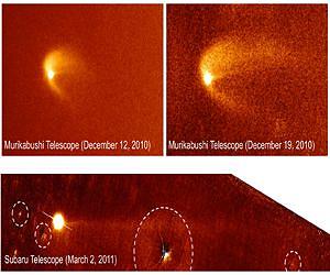 Researchers Explain the Formation of Scheila's Unusual Triple Dust Tails