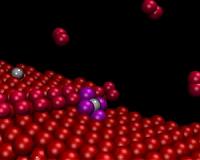 Nanoparticles on nanosteps