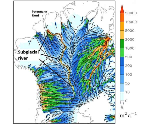 Possible 1,000-kilometer-long river running deep below Greenland's ice sheet