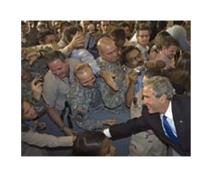 Iraq lurks at Bush's Texas-sized party