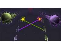 In a quantum future, which starship destroys the other?