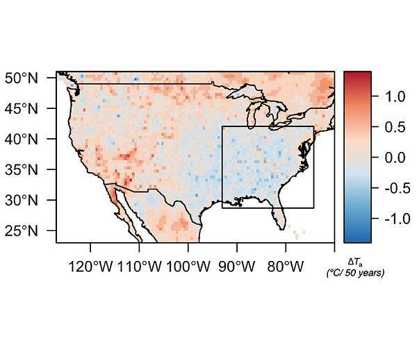 A century of reforestation helped keep the eastern US cool