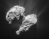 Collapsing cliff reveals comet's interior