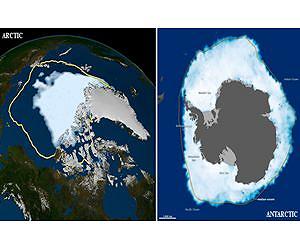 Opposite Behaviors? Arctic Sea Ice Shrinks, Antarctic Grows