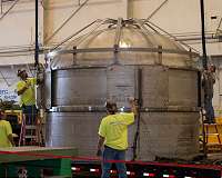 SHIIVER tank arrives at NASA's Marshall Center for spray-on foam insulation
