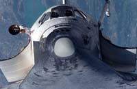 Shuttle Endeavour departs space station