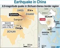 6.0 magnitude quake hits China's Sichuan, one dead