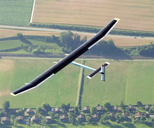 Solar-powered plane set for Brussels takeoff
