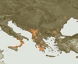 European Hot Spots And Fires Identified From Space