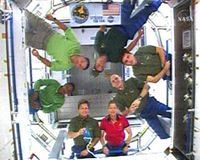 Astronauts enter new module for first time