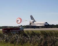 Space shuttle Atlantis lands back on Earth