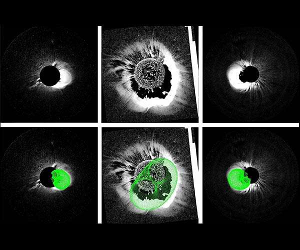 Which way does the solar wind blow?