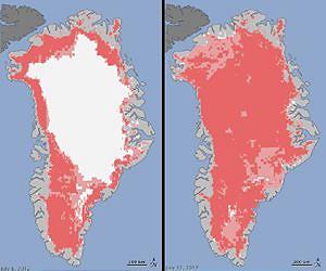 Satellites see Unprecedented Greenland Ice Sheet Melt