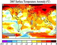 2007 Was Tied As Earth's Second Warmest Year