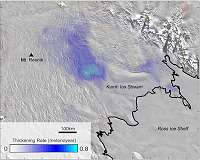 Volcano under ice sheet suggests thickening of West Antarctic ice is short-term