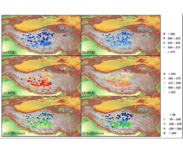 Lakes on roof of world freeze later and melt earlier under changing climate