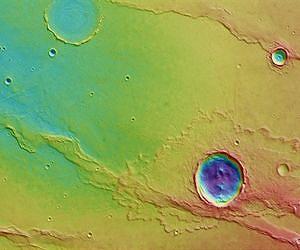 Butterfly ejecta and wrinkle ridges in Melas Dorsa