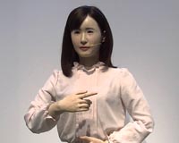 Robot's influent speaking just to get attention from you