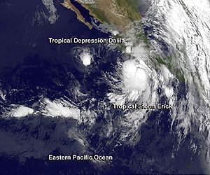 Satellites See Ups and Downs of Two Tropical Eastern Pacific Systems