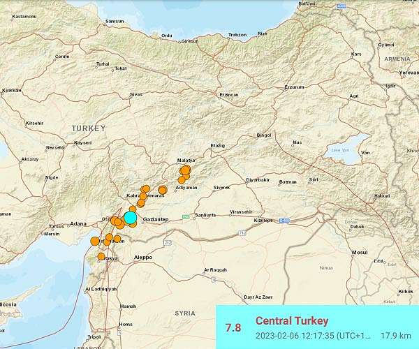 Quake kills over 1,200 across Turkey, Syria