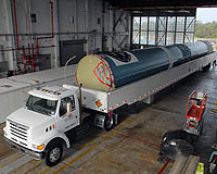 GLAST's Delta II Rocket's First Stage Arrives In Cape Canaveral