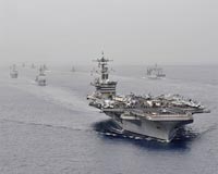 Three US carriers lead naval drill aimed at N. Korea