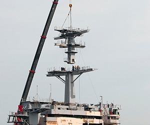 Main Mast Installation Completed On USS Theodore Roosevelt