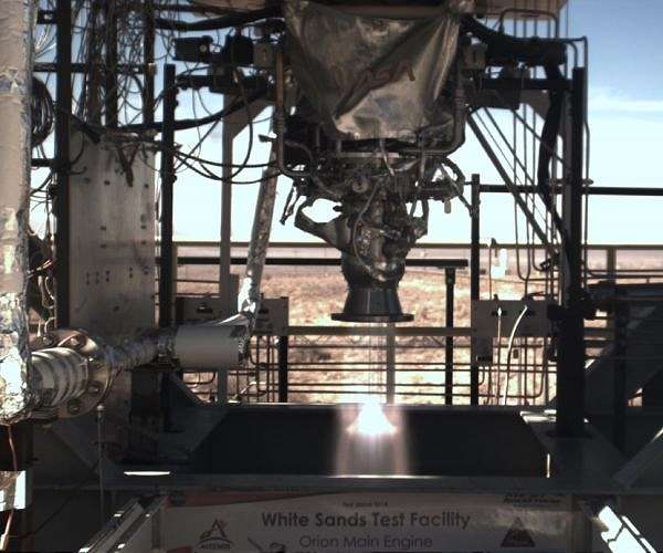 White Sands propulsion team evaluates 3D-printed engine component for Orion